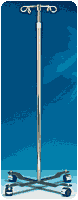 Iv Pole, Four Hooks, Four Wheels, Adjustable Hght Product Image